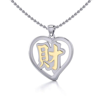 Wealth Feng Shui Heart Pendant MPD3779 - Jewelry